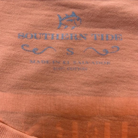 Southern Tide The Skipjack Pocket T Shirt Women's Size Small Unisex Peach - Picture 6 of 7